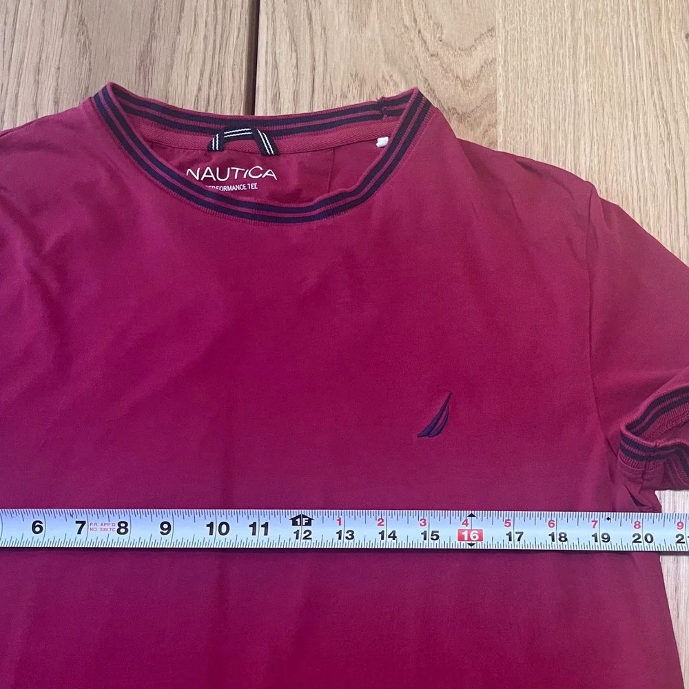 Nautica Performance Tee Mens Large Red Short Sleeve‎ Preppy Sporty Shirt